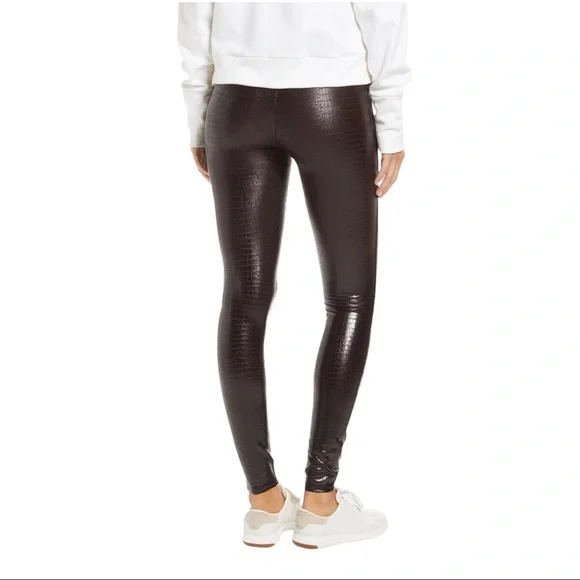 Spanx Faux Leather Croc Leggings in Color Shine - Picture 6 of 8